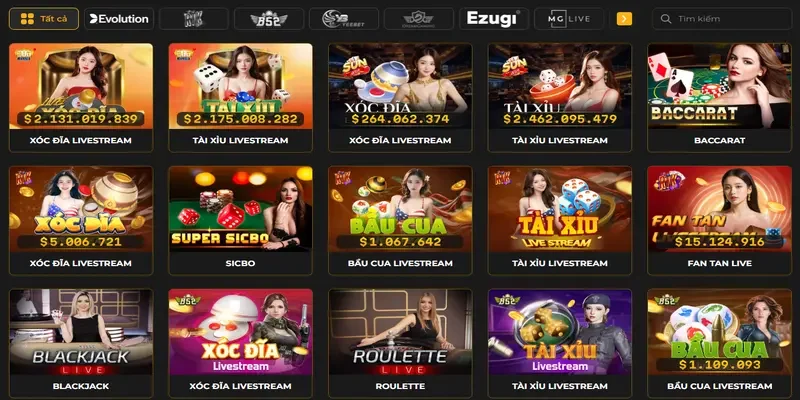 Casino online cùng nhiều sảnh chơi chất lượng